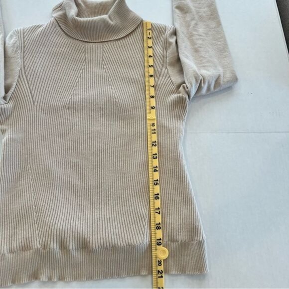 Koradior Women’s Sweater Size Small EU 38 Lined with Soft Fabric Turtleneck Tan - Picture 14 of 14